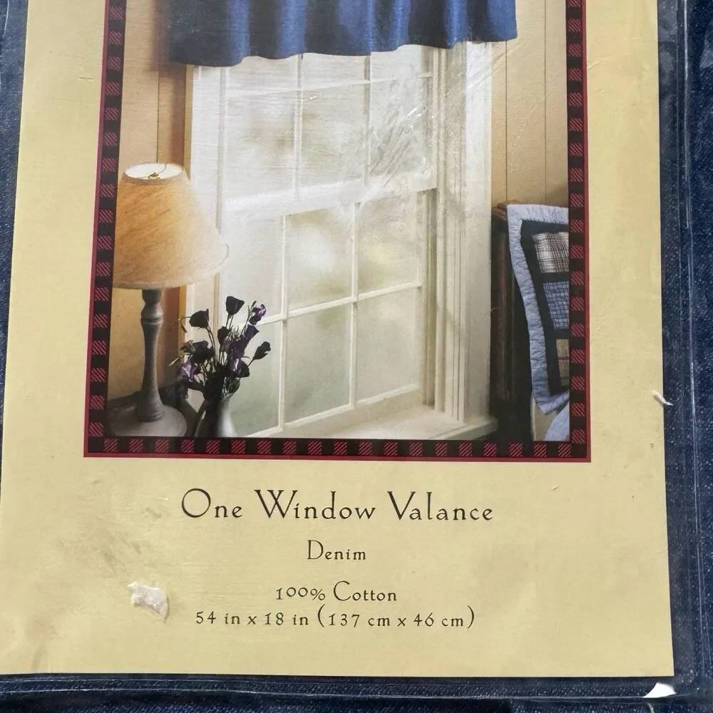 Vintage Woolrich Blue Denim One Window Valance 54